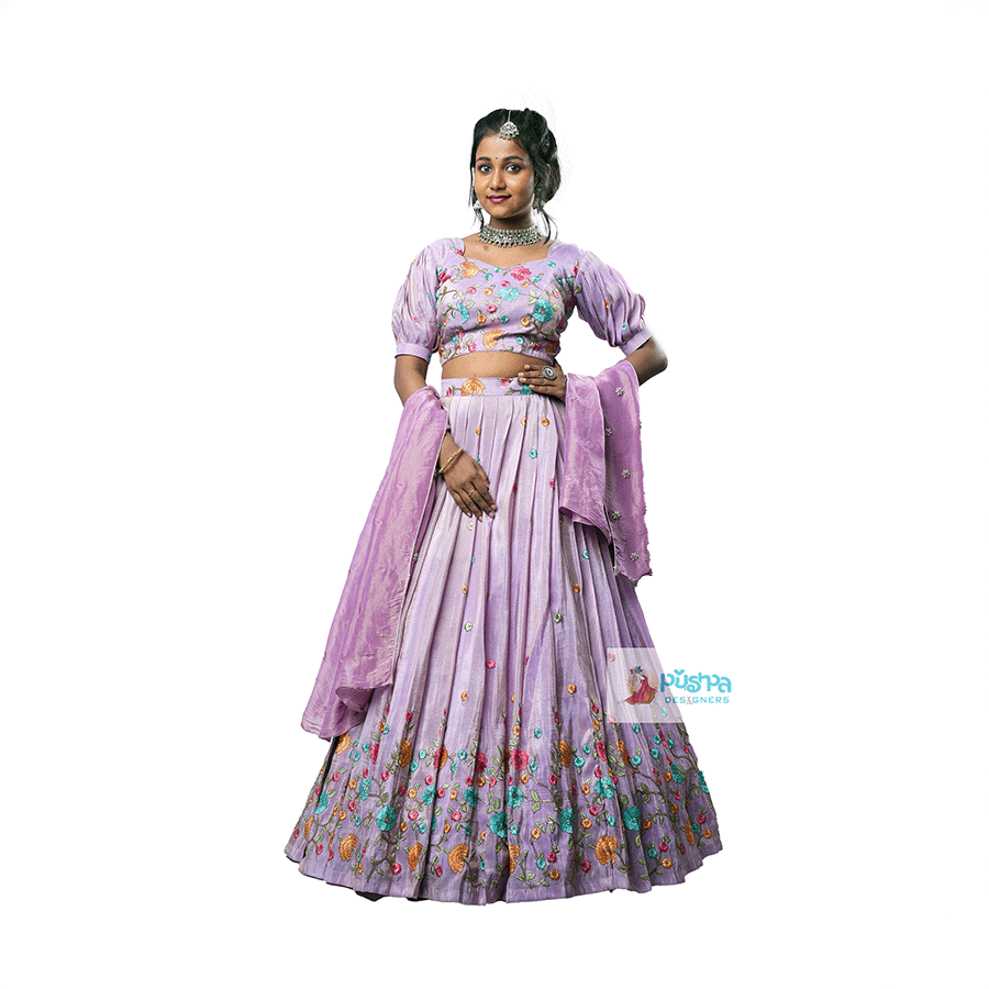 Lavender Floral Lehenga
