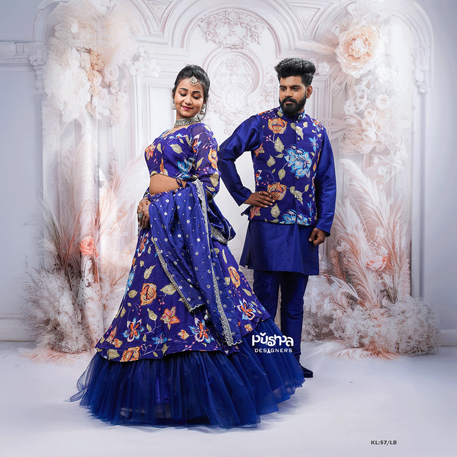Blue Kalamkari Lehenga & Kurta - Image 2
