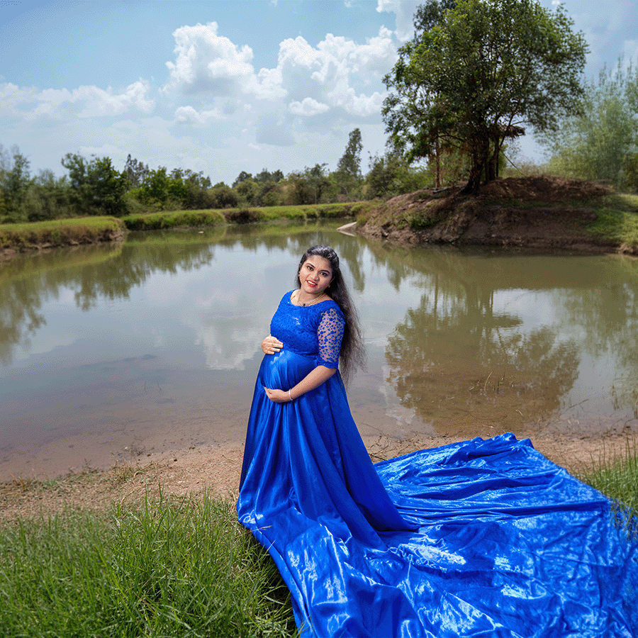 Royal Blue Two Tail Gown