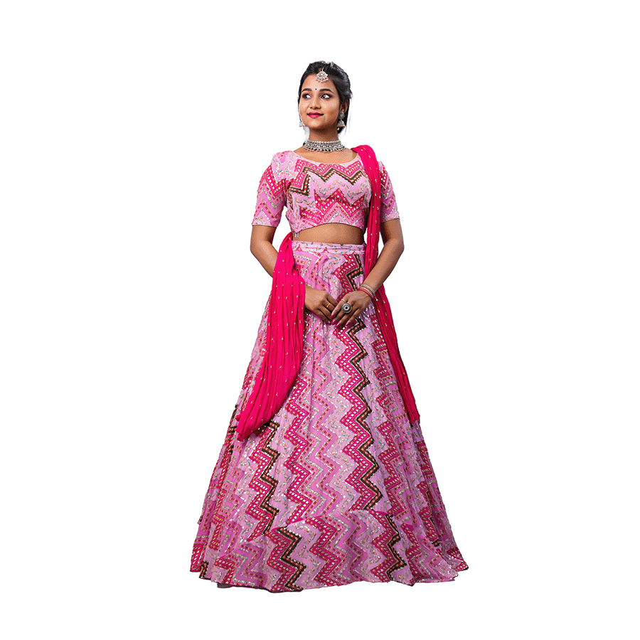 Multicolor Embroidered Lehenga