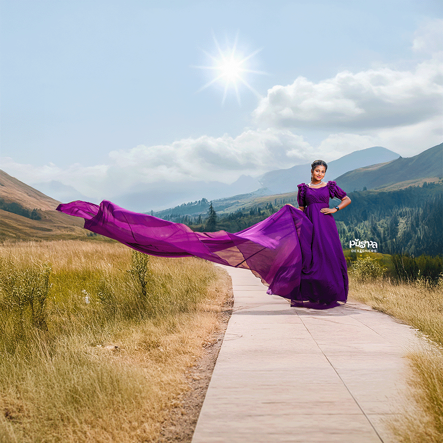 Violet Tail Gown