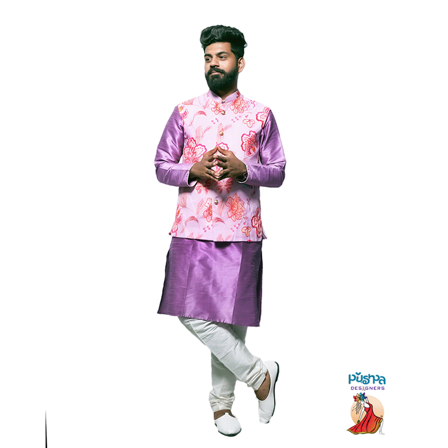 Purple Light Pink Kurta