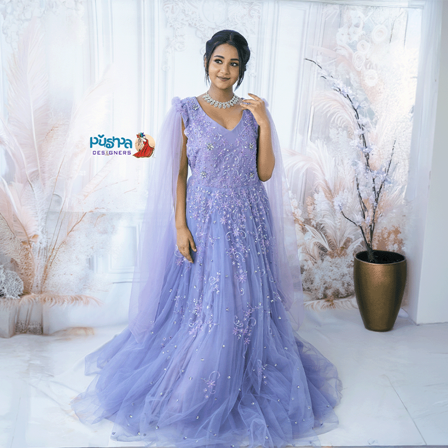 Sky Blue Designer Ball Gown