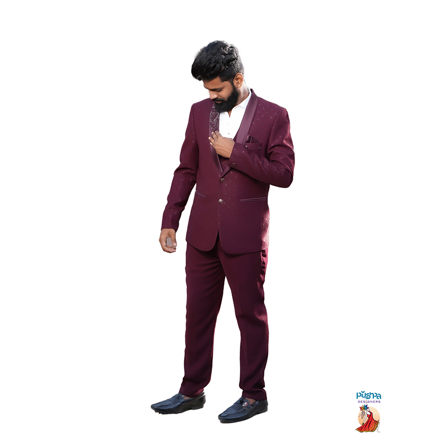 Maroon Designer Suit - Image 2