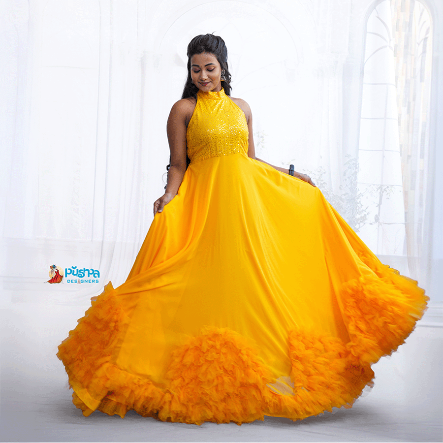 Red Frills Ball Gown view 4