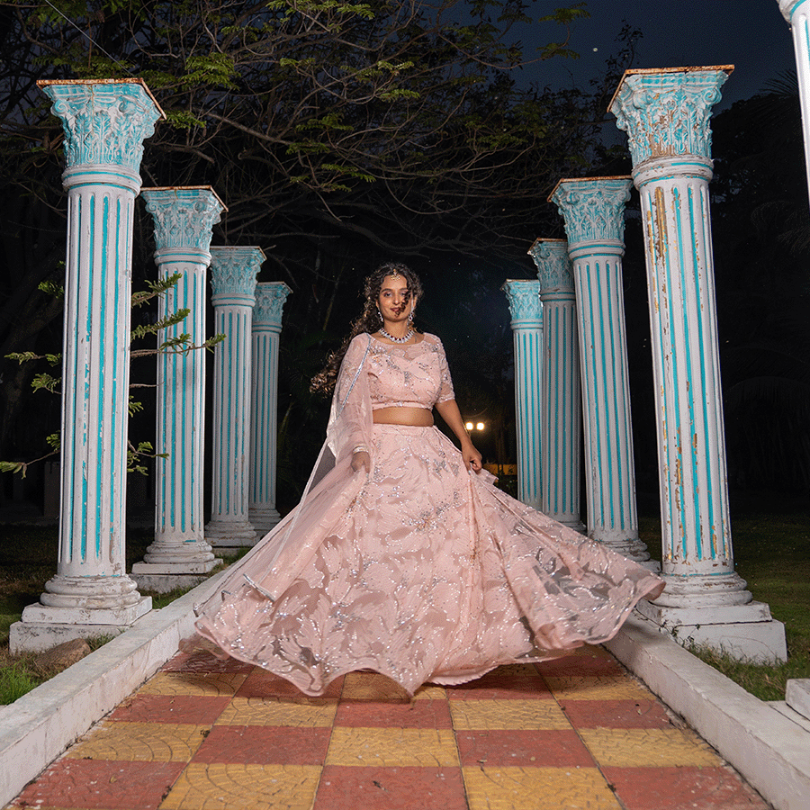 Peach Pink Heavy Lehenga