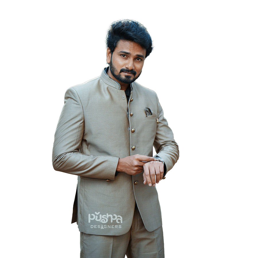 Gray Plan Jodhpur Suit