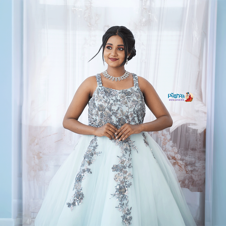 Light Sky Blue Ball Gown - Image 2