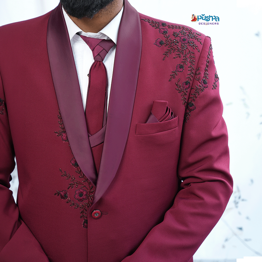 Maroon Designer Suit - Image 2