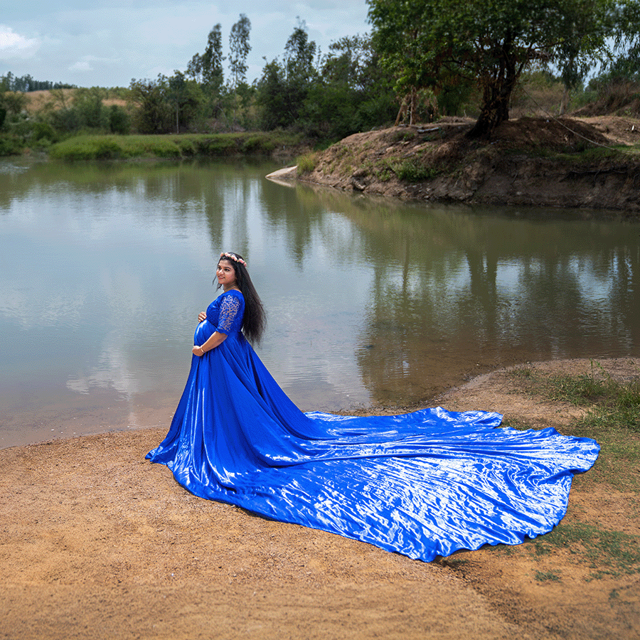 Royal Blue Two Tail Gown view 4