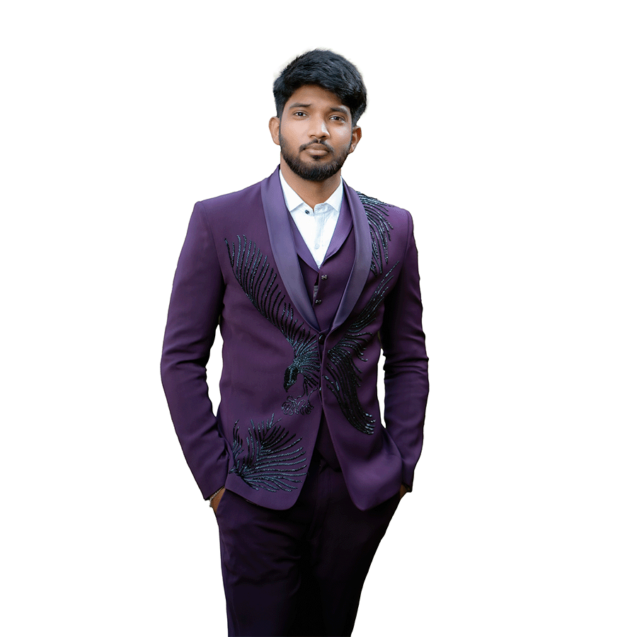 Wine Pink Designer Suit - Image 3