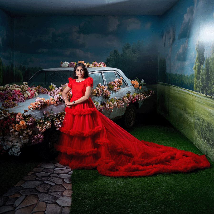 Red Frills Tail Gown - Image 6