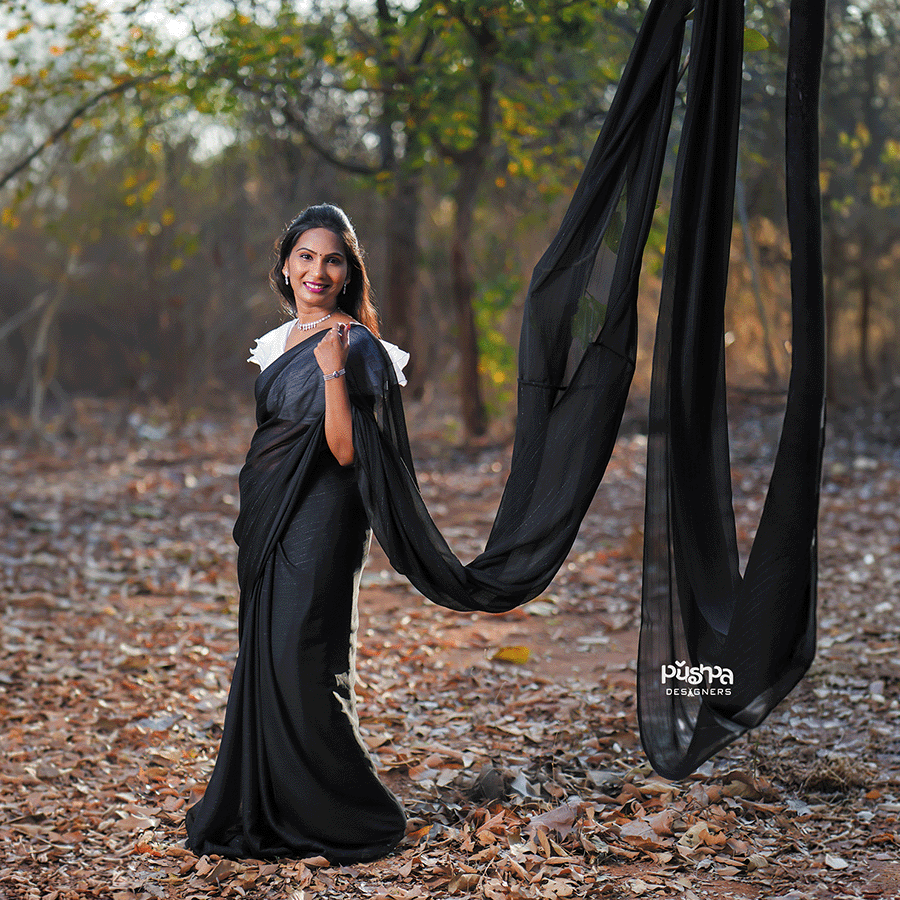 Black Long Saree