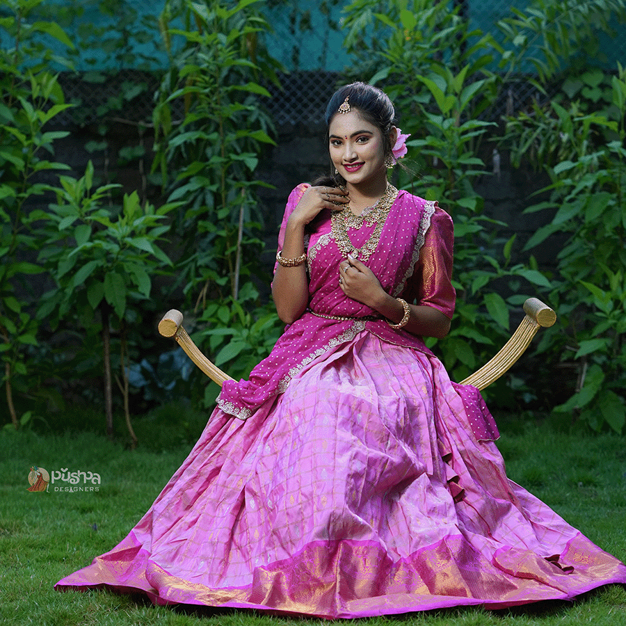 Pink Half Saree