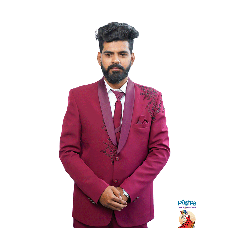 Maroon Designer Suit - Image 3