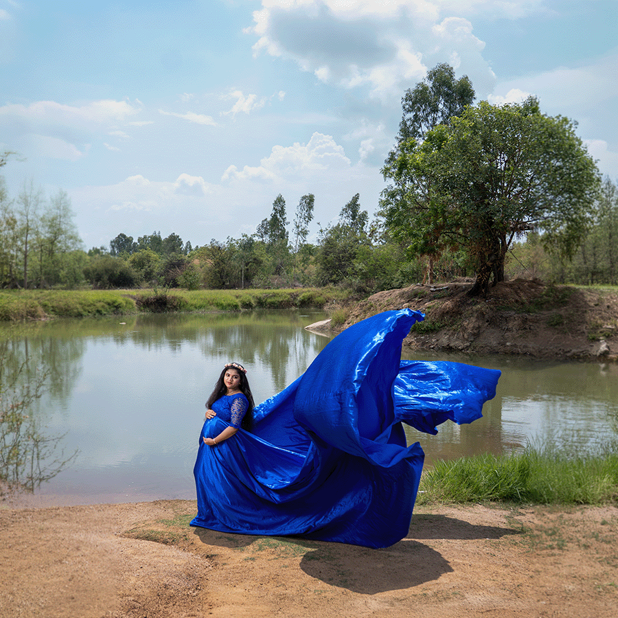 Royal Blue Two Tail Gown view 3