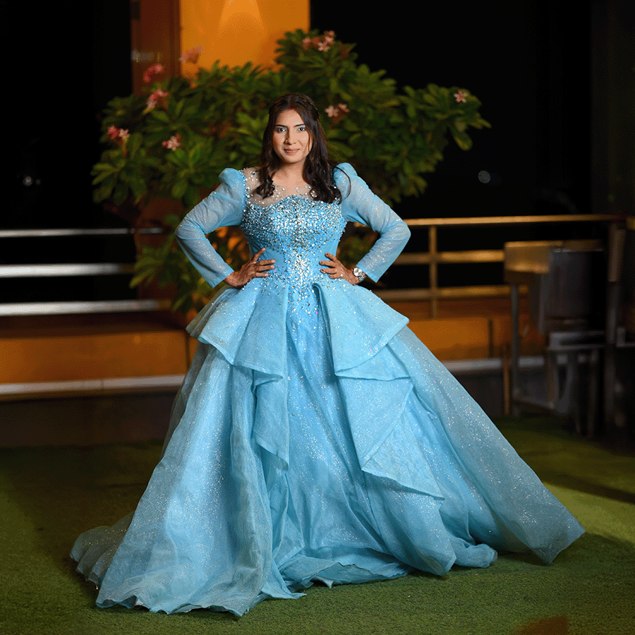 Sky Blue Heavy Ballgown