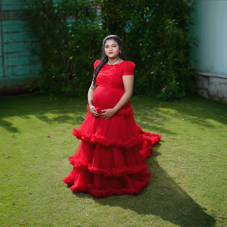 Red Frills Tail Gown - Image 5