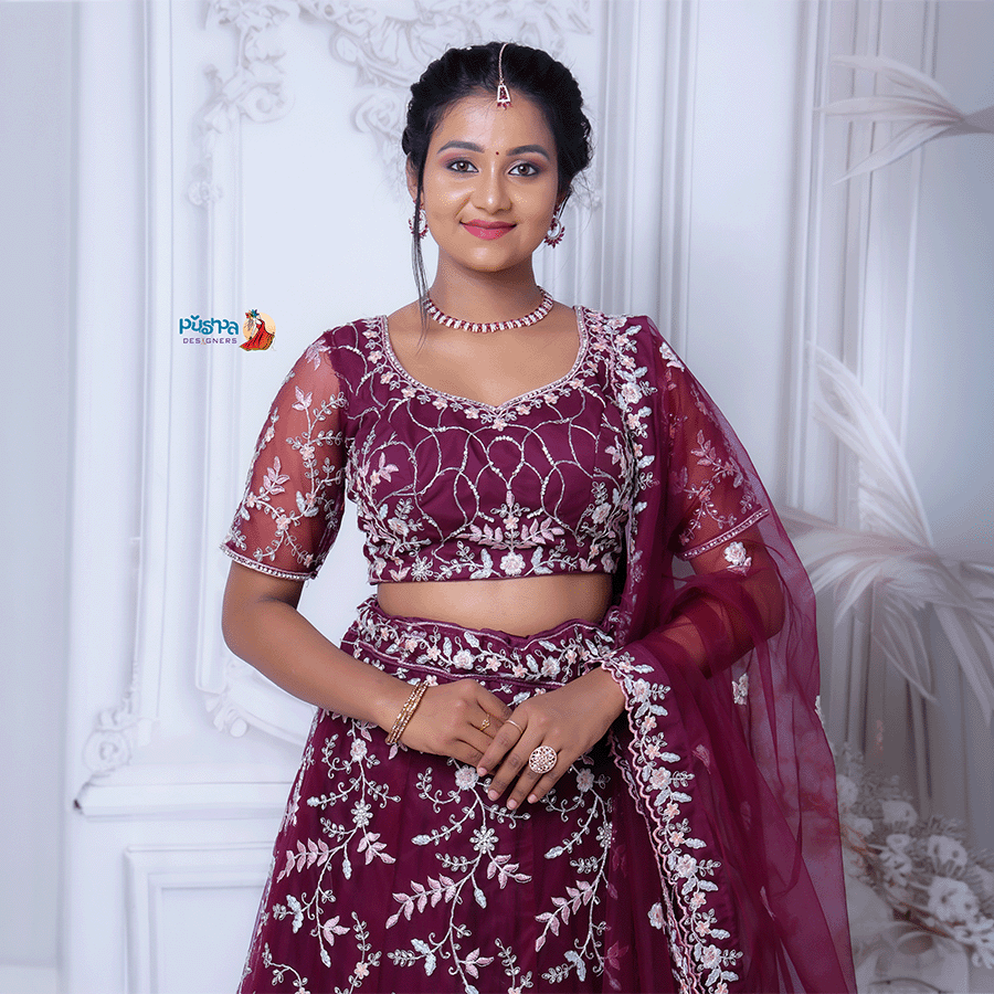 Maroon Designer Lehenga
