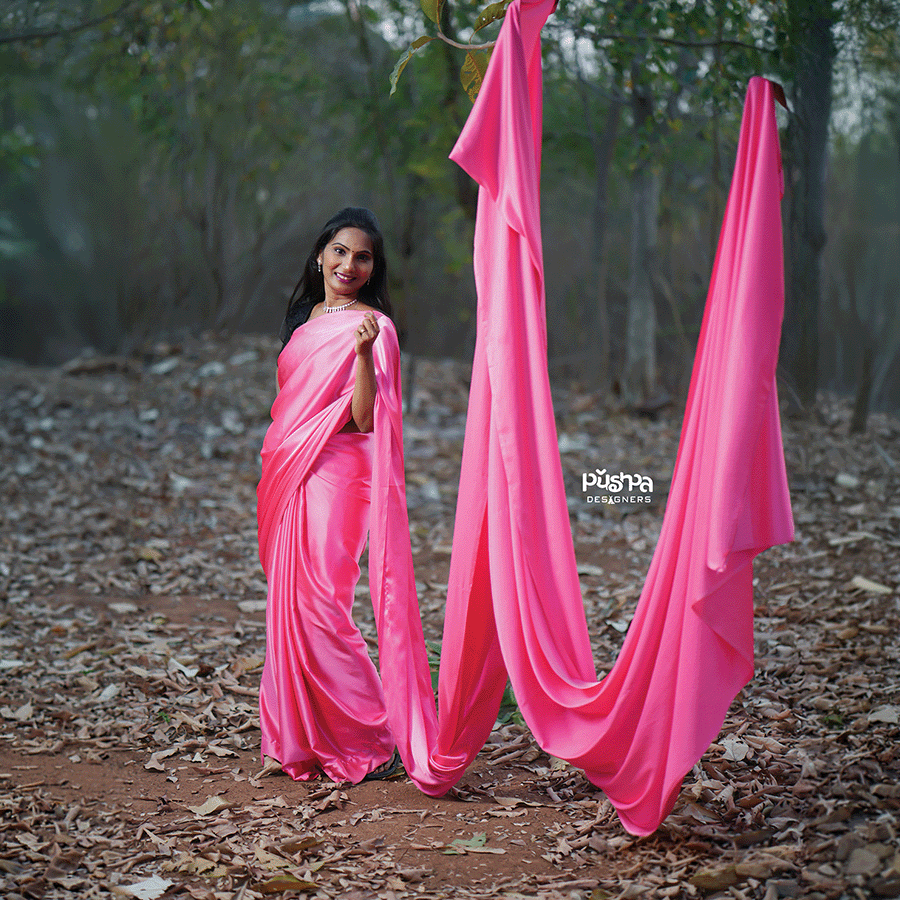 Rani Pink Long Saree