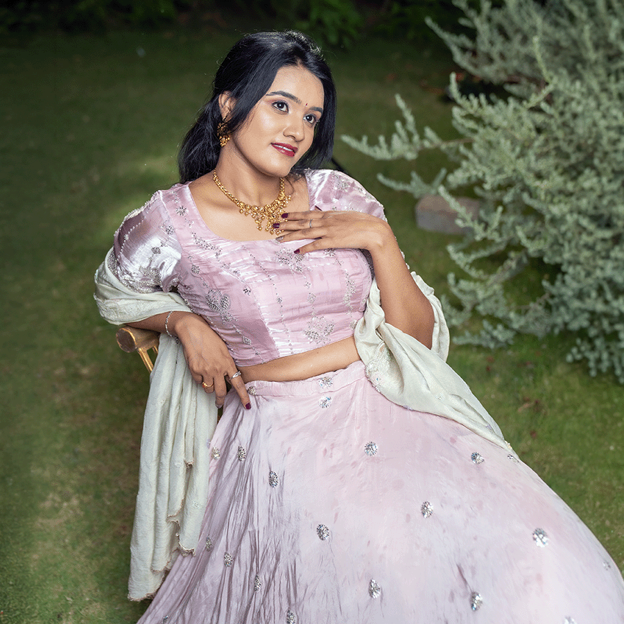 Baby Pink Beats Lehenga - Image 2