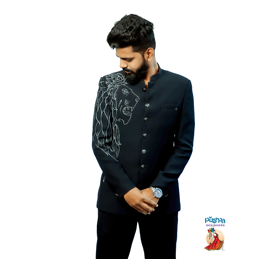 Black Lion Jodhpuri Suit