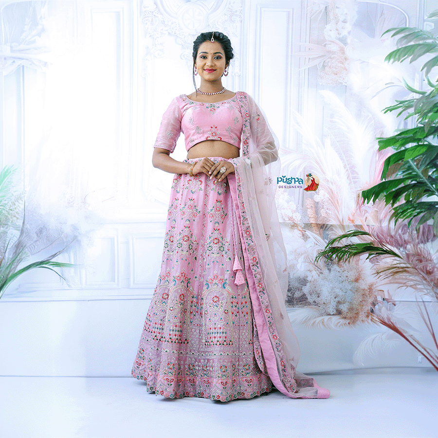 Baby Pink Designer Lehenga - Image 2