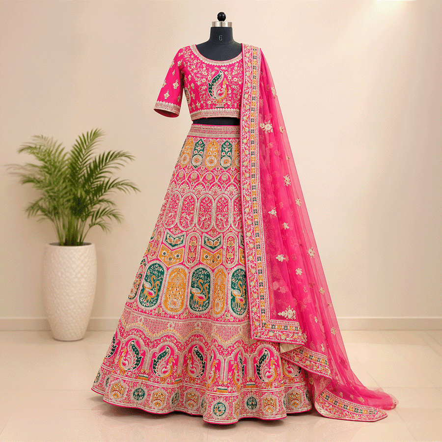 Pink Designer Lehenga view 2