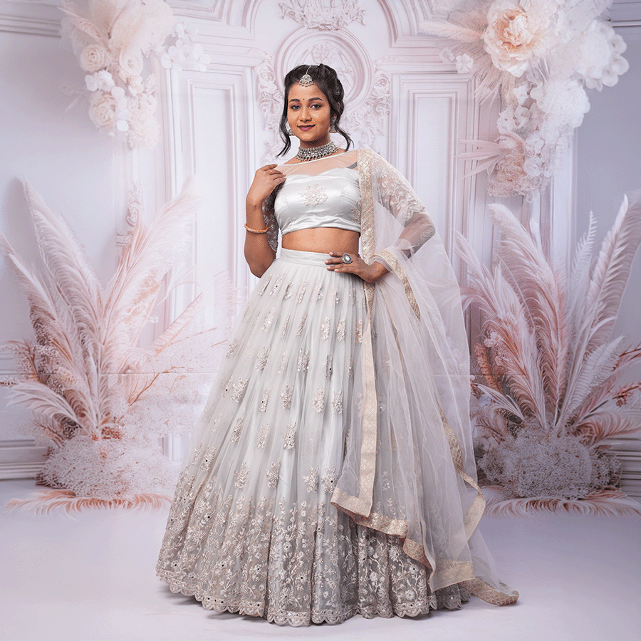 Gray Color Lehenga - Image 2
