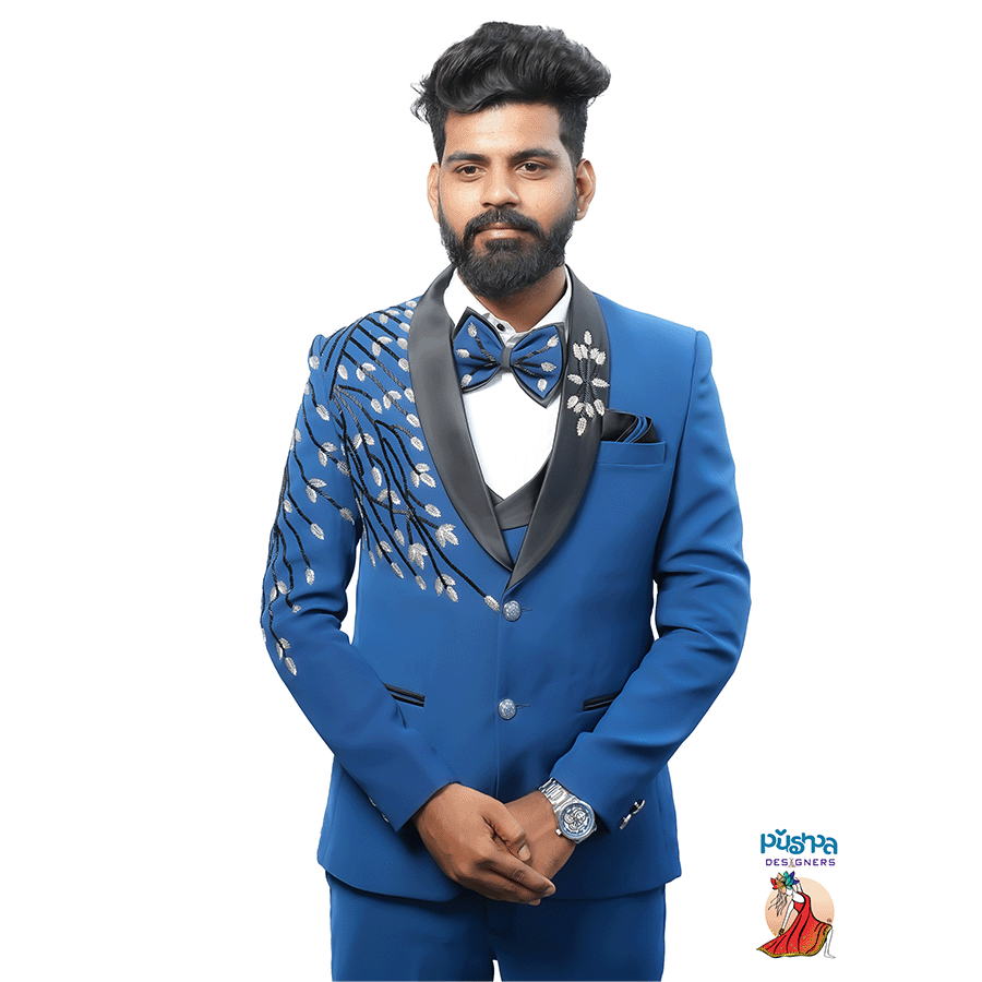 Teal Blue Designer Suit