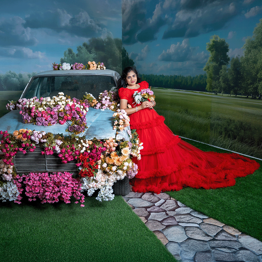 Red Frills Tail Gown - Image 3