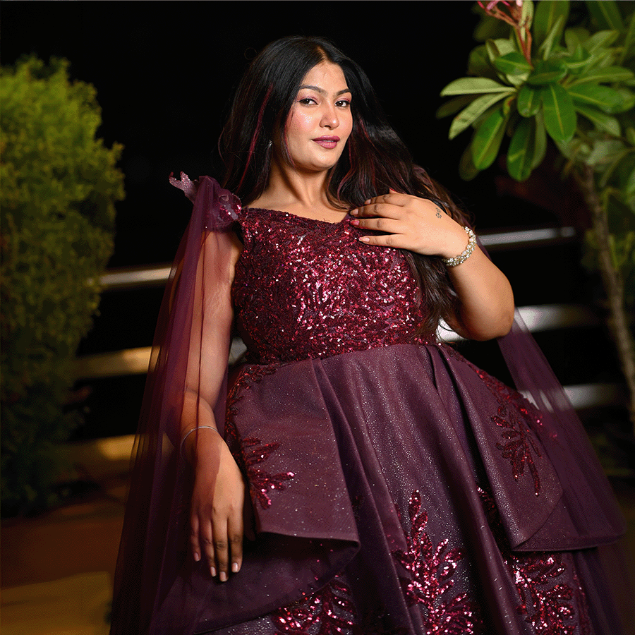 Wine Partyware Gown - Image 3