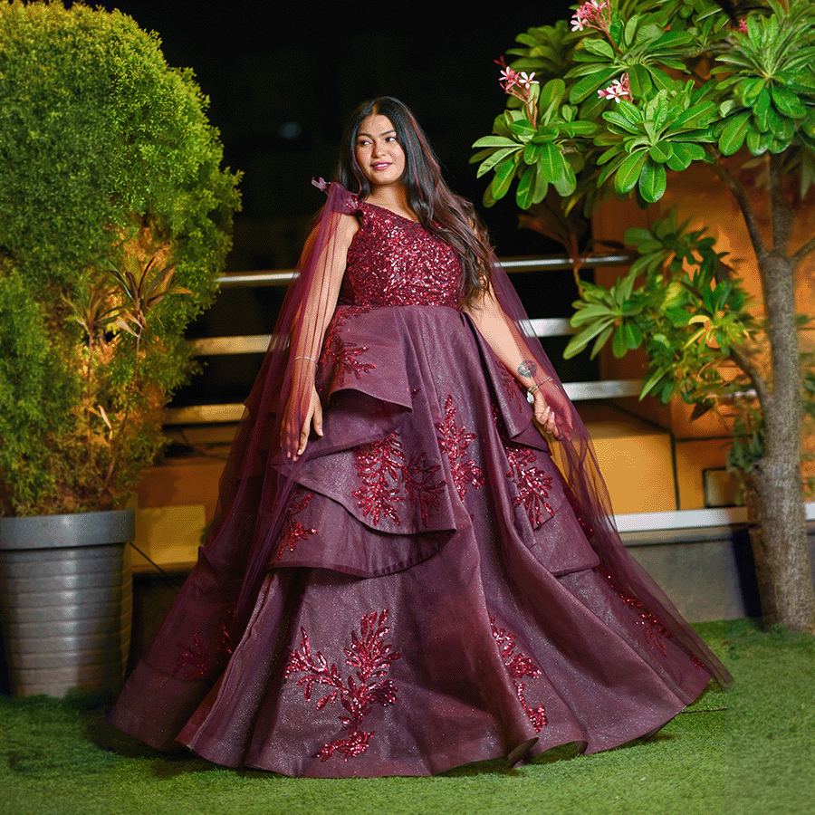 Wine Partyware Gown - Image 4