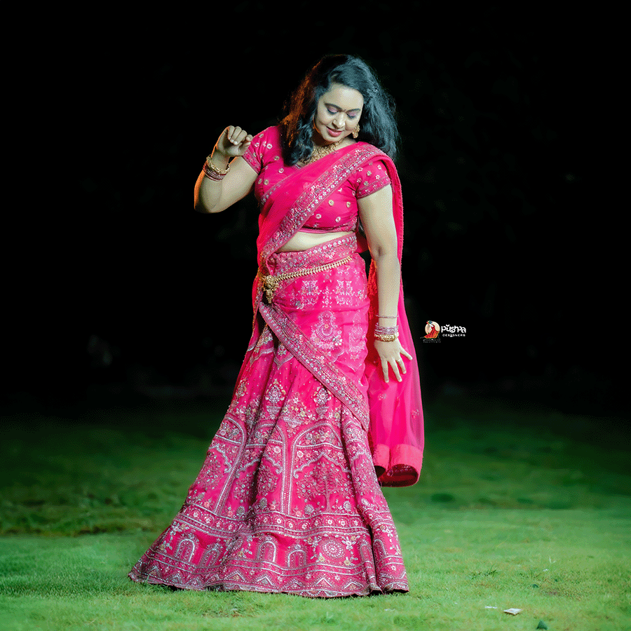 Pink Heavy Lehenga - Image 3